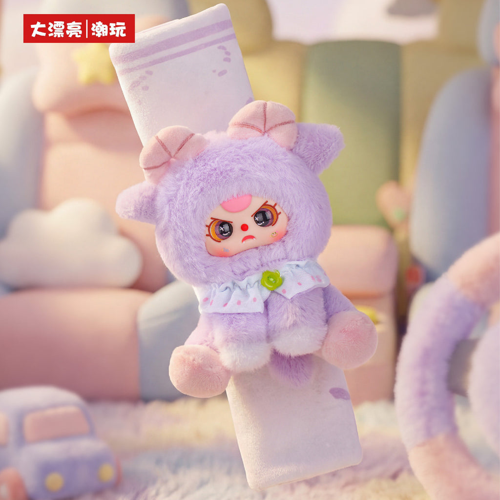 Baby Three Car Seat Belt Shoulder Cushion Plush Blind Box Toy – Cute Collectible Doll Figure & Kawaii Gift