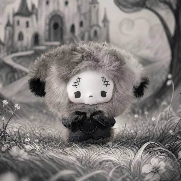 GUGU Bone Bone Gray Scale Concerto Plush Blind Box, Cute Collectible Keychain Bag Charm Toy Gift