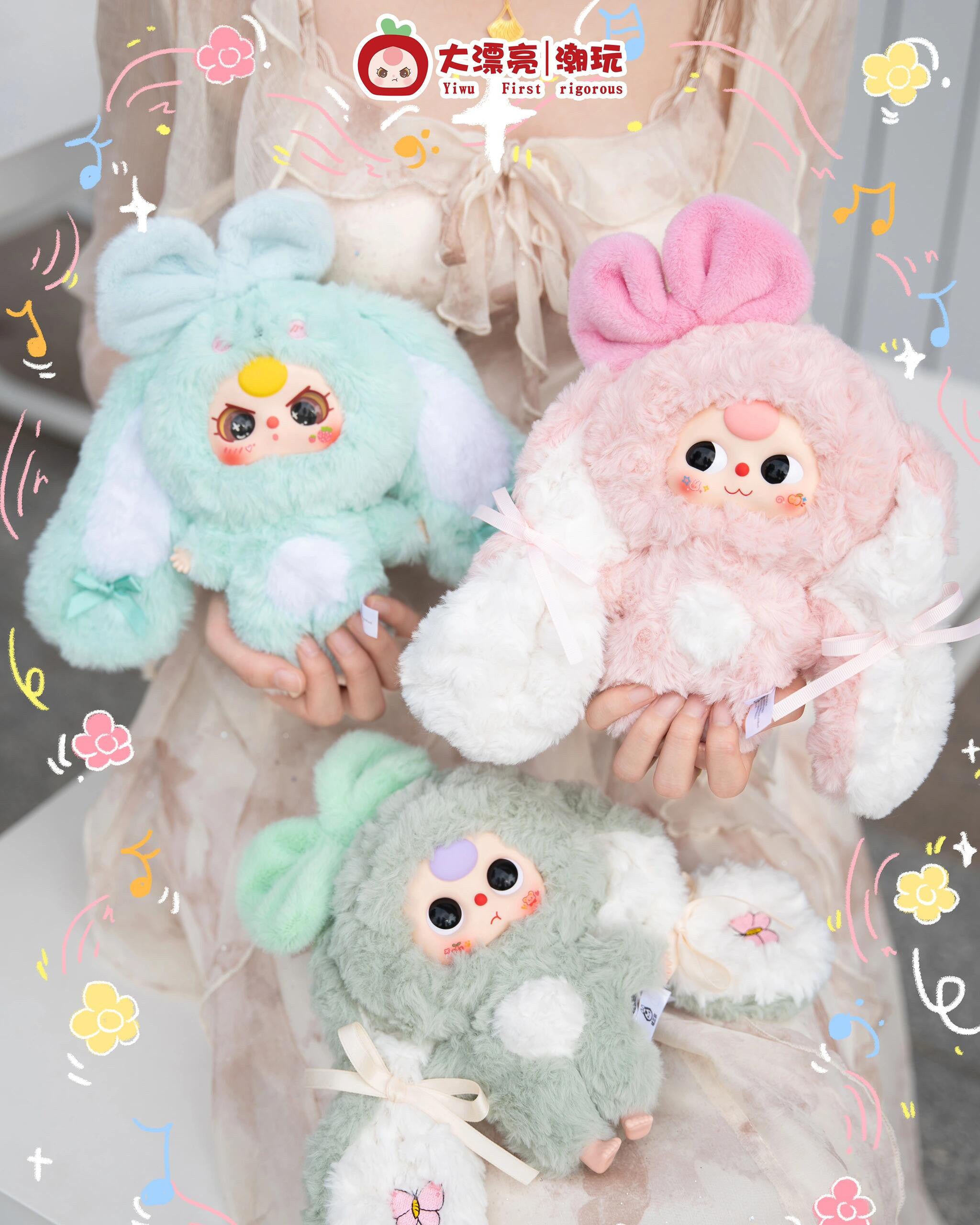 Baby Three Return of the Bunny Series Plush Blind Box Toy Cute Bag Charm Pendant Collectible Doll Gift for Girls