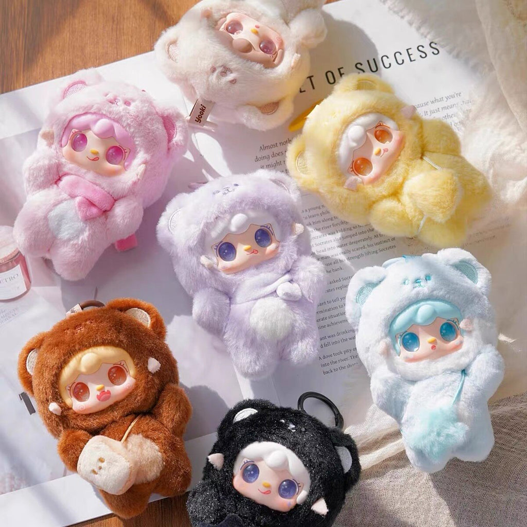 Yooki V4 Bite A Little Bear Series Blind Box Plush Keychain Collectible Doll – Authentic Designer Toy