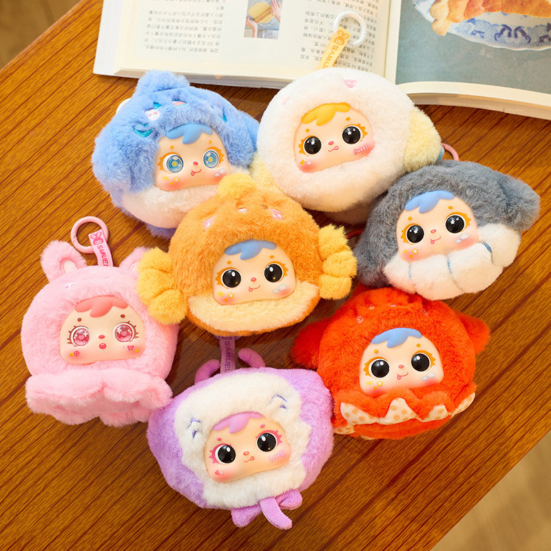 Samuel Ocean Adventure Blind Box Plush Doll, Cute Bag Charm Keychain, Collectible Toy Gift for Women & Girls