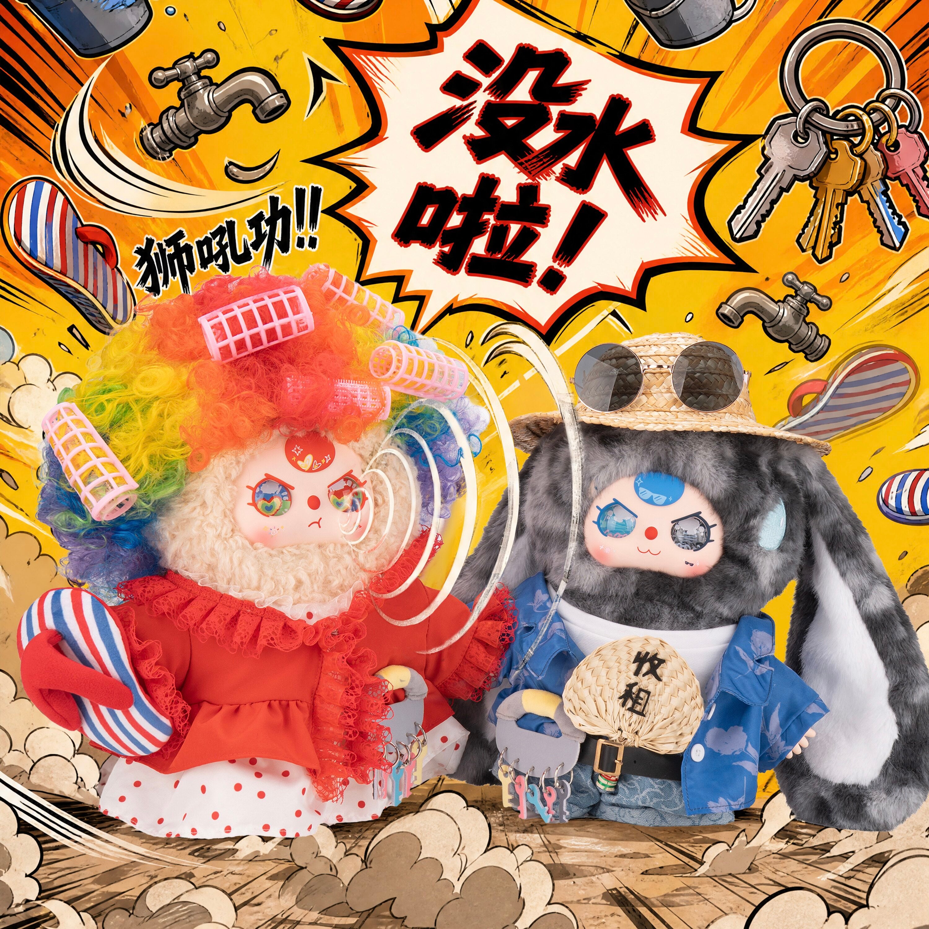 Baby Three 400% Landlady "Why Is There No Water?" Guangzhou Limited Edition Plush Blind Box Collectible Toy