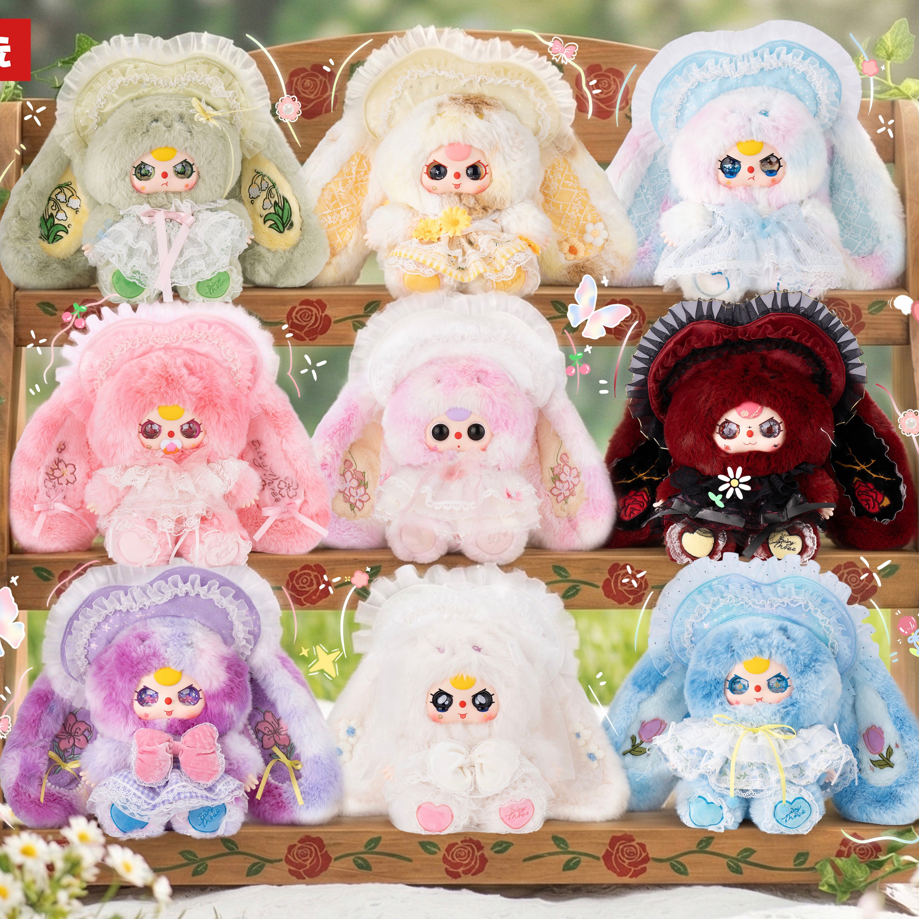 Baby Three Blooming Sunshine 400% Series Plush Blind Box Collectible Figure, Cute Stuffed Doll Display Toy Gift