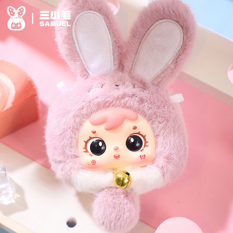 Samuel Mini Lucky Bunny Plush Blind Box Keychain Collectible Figure Cute Bag Charm Toy Gift