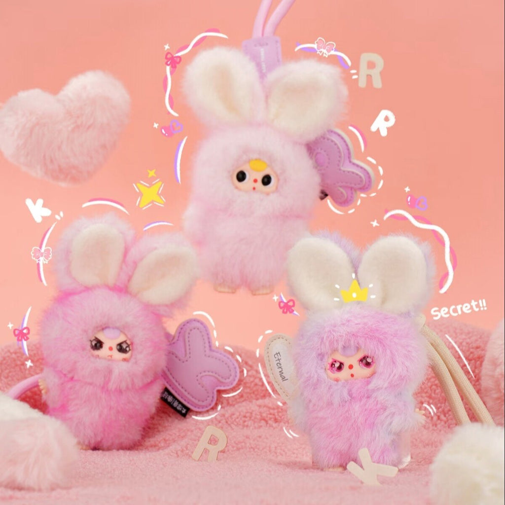 Baby Three Super Mini Bunny Plush Blind Box Keychain | Cute Mini Rabbit Collectible Toy