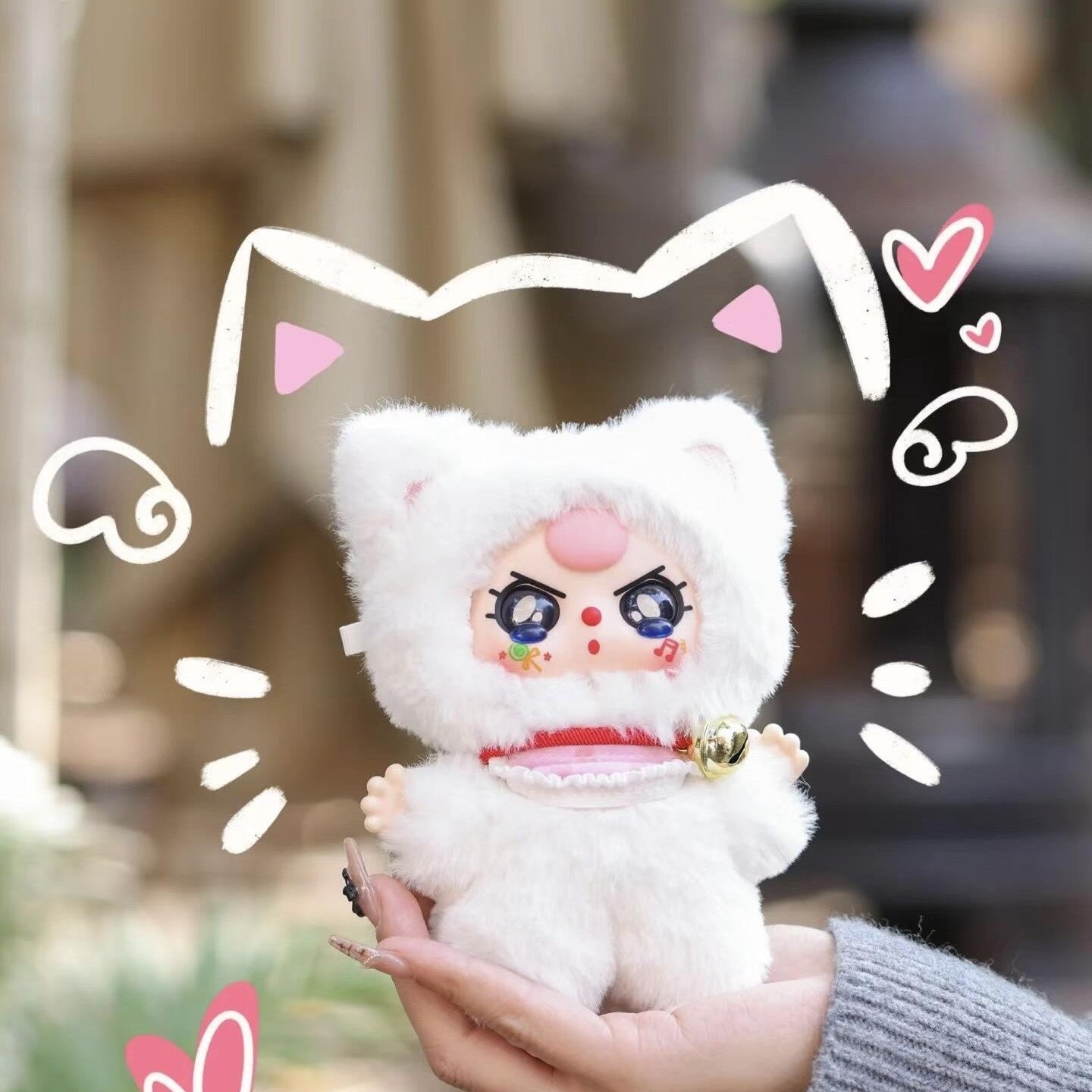 Baby Three Million Cat Plush Blind Box, Cute Collectible Designer Toy Figure, Adorable Bag Charm Keychain Gift