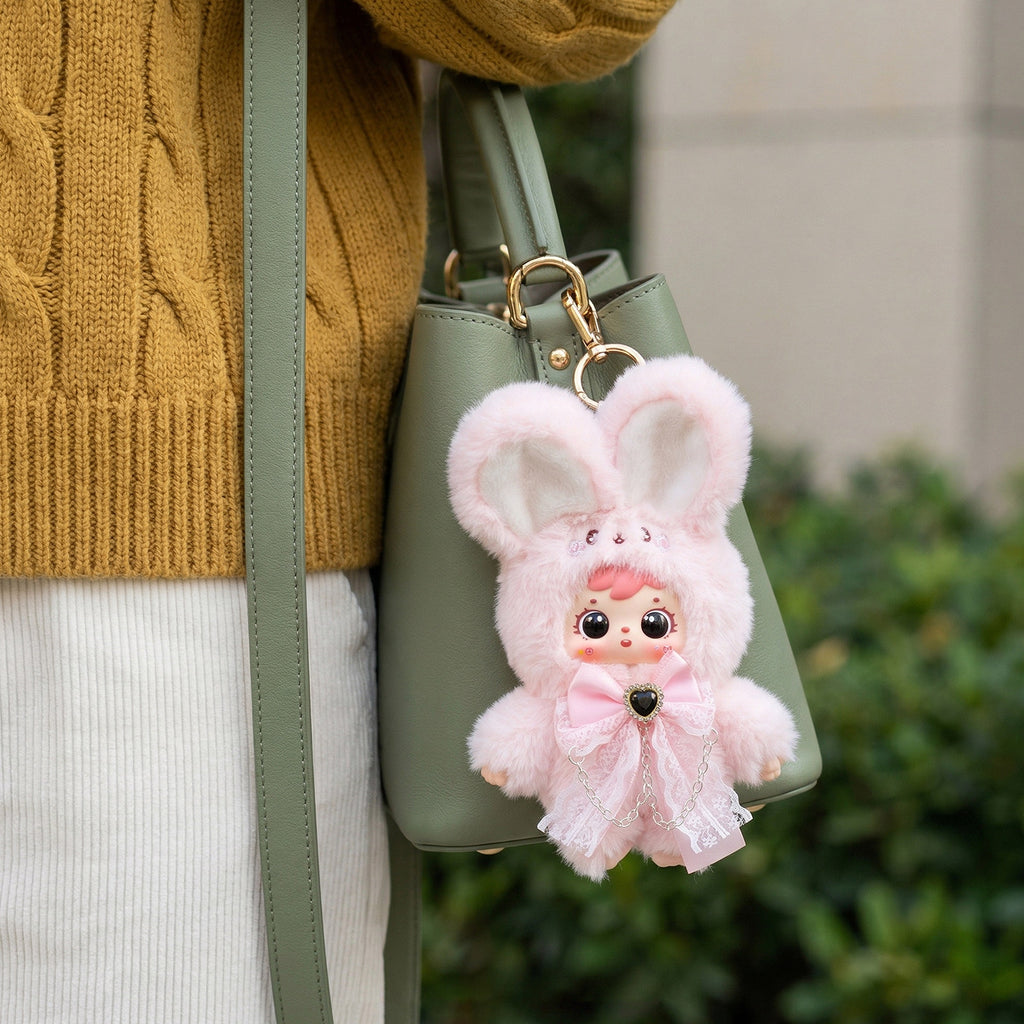 Sanxiaomao Samuel Bunny Diary Plush Mini Doll, Bag Charm Pendant, Cute Gift for Women & Girls