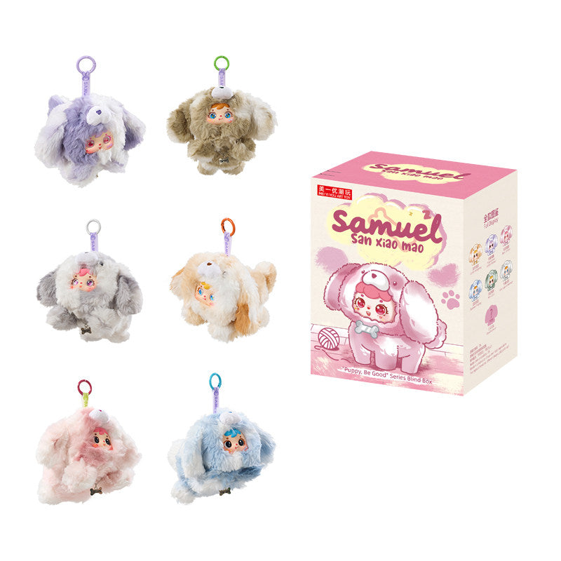 Samuel Good Puppy Plush Blind Box Keychain Cute Collectible Toy Bag Charm Gift for Girls