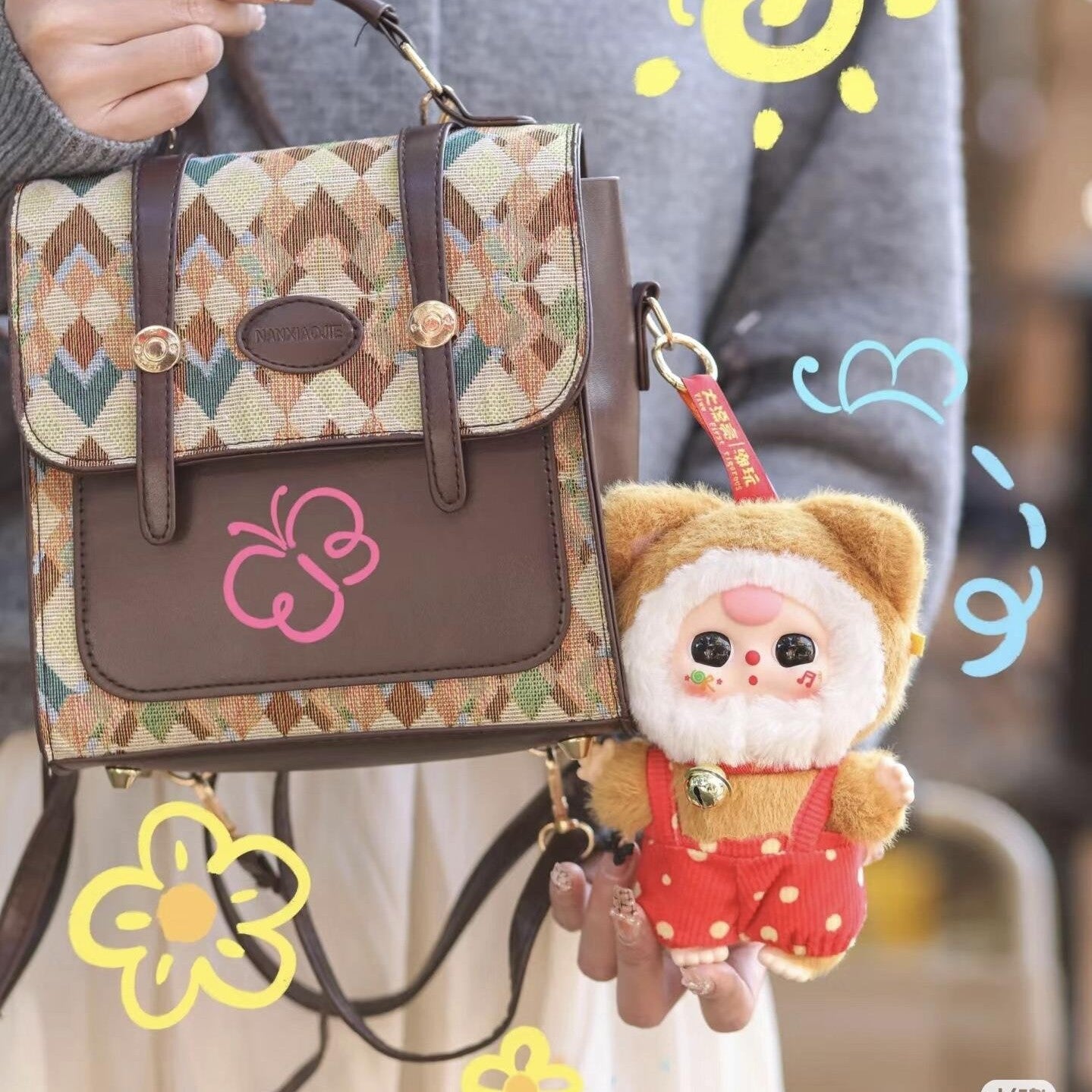 Baby Three Million Cat Plush Blind Box, Cute Collectible Designer Toy Figure, Adorable Bag Charm Keychain Gift