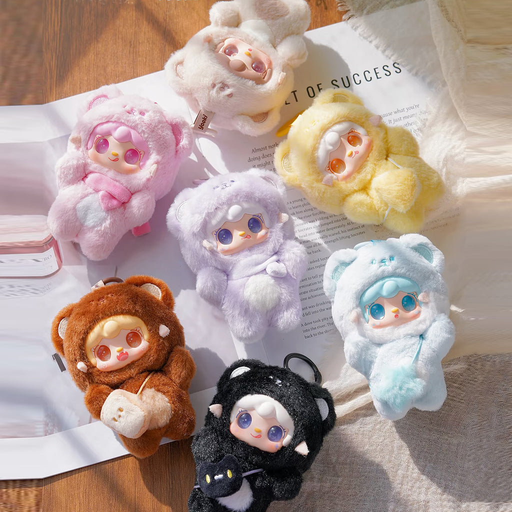 Yooki Little Bear Series Plush Blind Box Cute Collectible Doll Bag Charm Pendant Gift