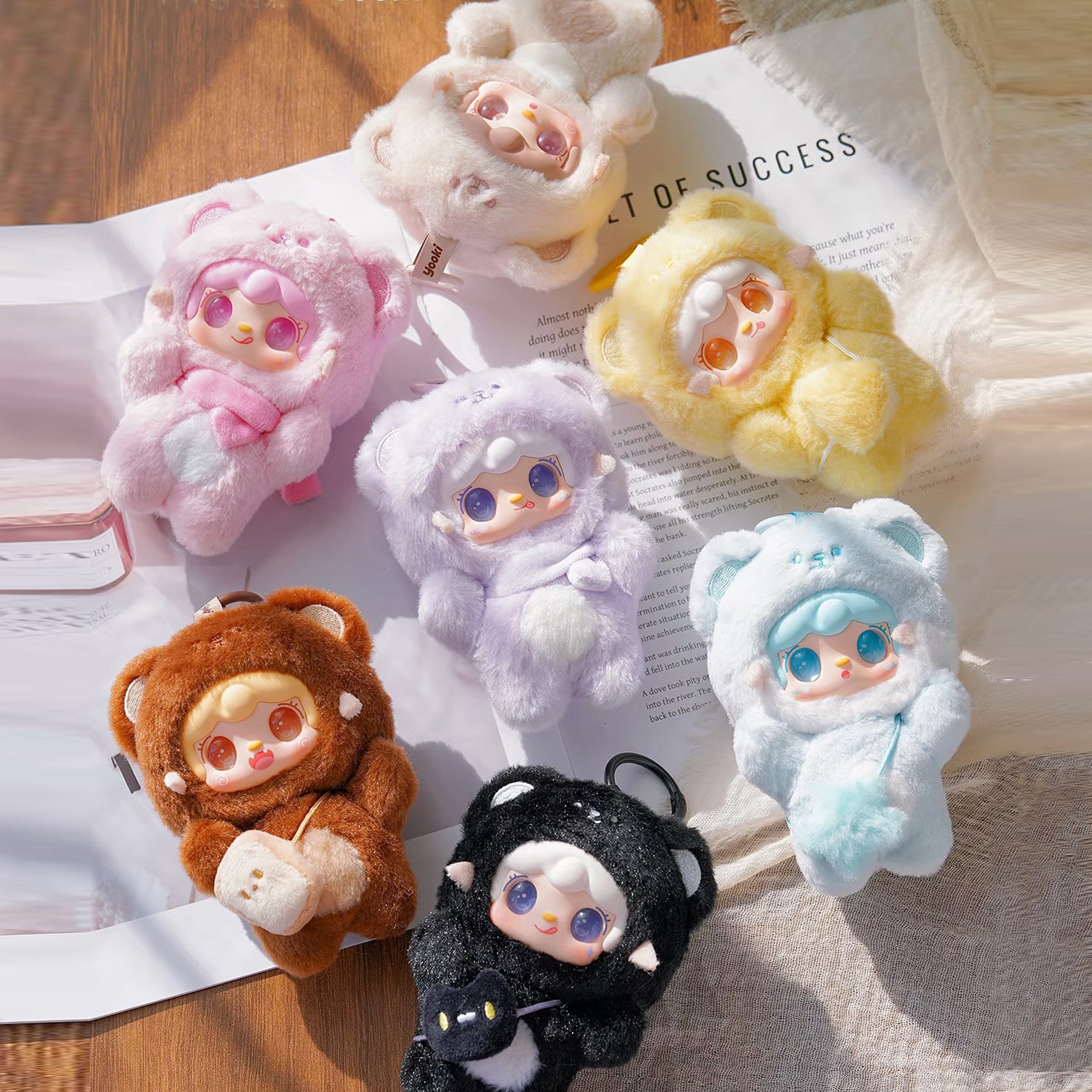 Yooki Little Bear Series Plush Blind Box Cute Collectible Doll Bag Charm Pendant Gift