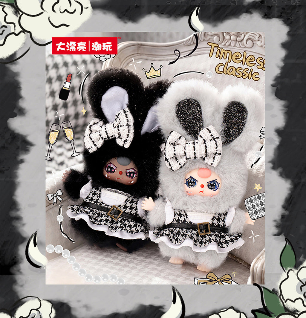 Baby Three Absolute Black, White & Gray Series Plush Pendant Blind Box Collectible Doll – Cute Bag Charm Toy Gift New Arrival