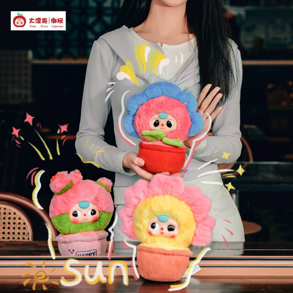 Baby Three Little Flower Pot Series Plush Blind Box, Cute Potted Plant Collectible Figure, Adorable Room Decor Toy Gift for Girls & Collectors
