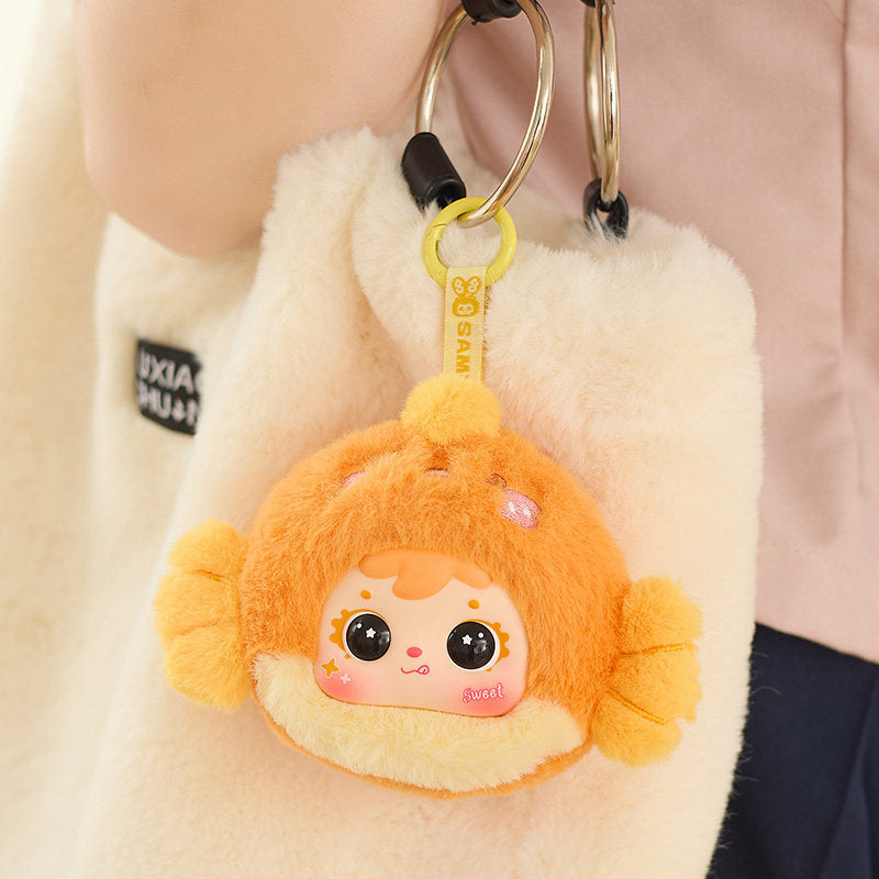 Samuel Ocean Adventure Blind Box Plush Doll, Cute Bag Charm Keychain, Collectible Toy Gift for Women & Girls