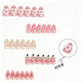 Handmade 3D Pink Flower Press-On Nails, Short Almond Shape, Floral False Nails, Reusable Nail Tips 💅🌸