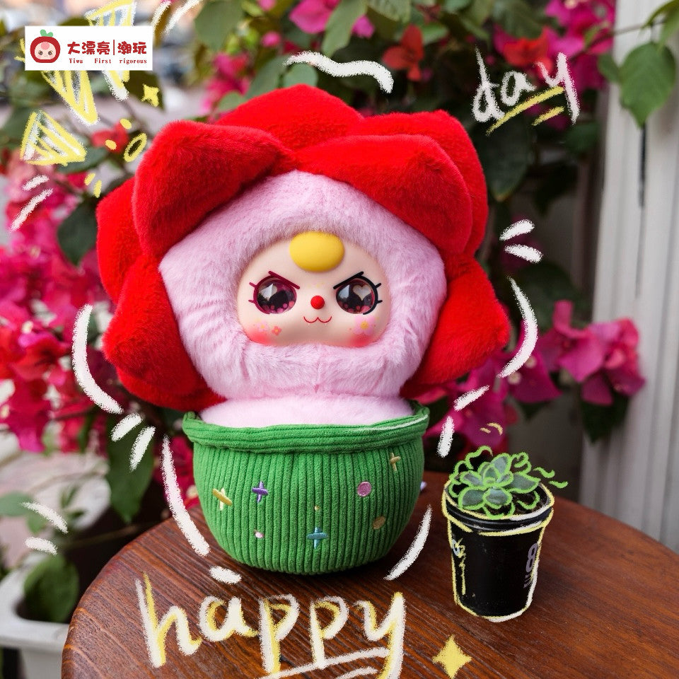 Baby Three Little Flower Pot Series Plush Blind Box, Cute Potted Plant Collectible Figure, Adorable Room Decor Toy Gift for Girls & Collectors