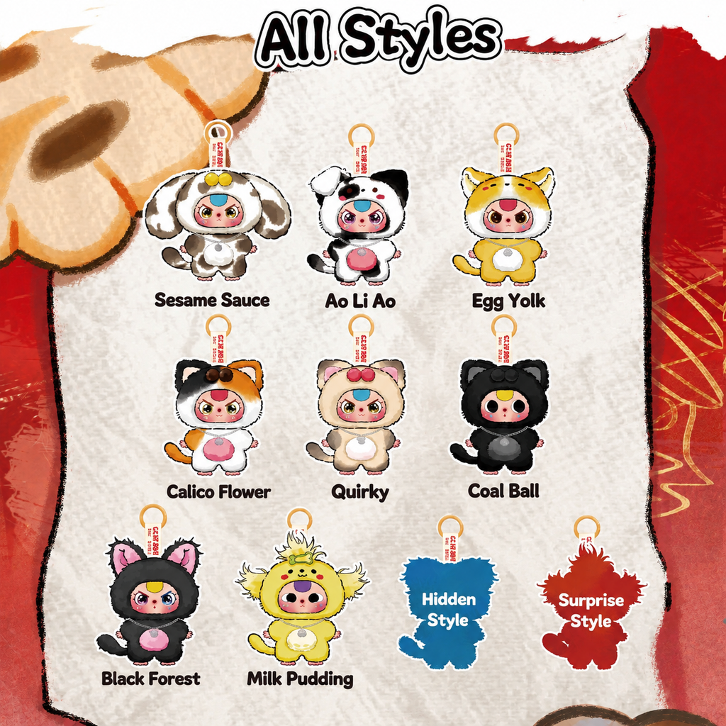 Baby Three Cat and Dog Series Plush Blind Box Collectible Toy – Cute Kawaii Doll Keychain Pendant Gift