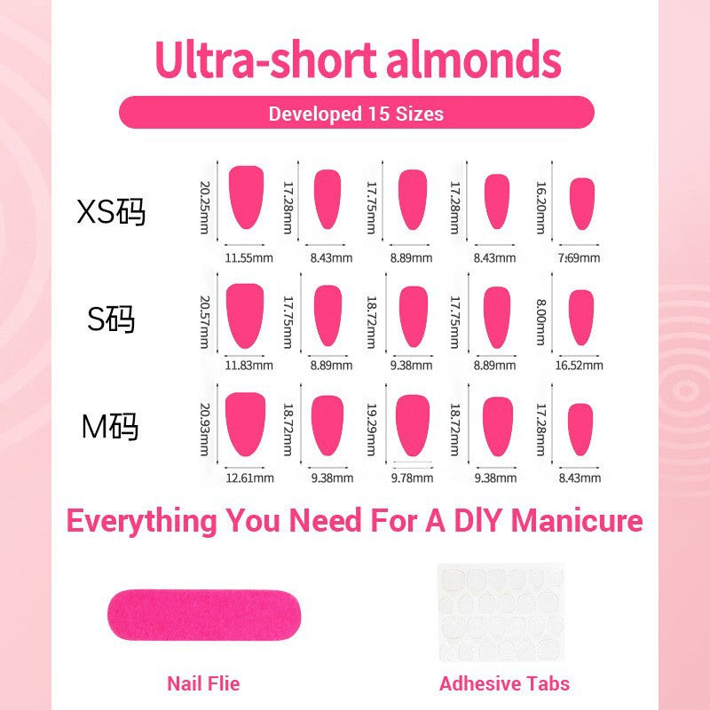Sweet Heart Cat Eye Almond Press-On Nails with Elegant Gold French Tips – 30-Piece Nail Set