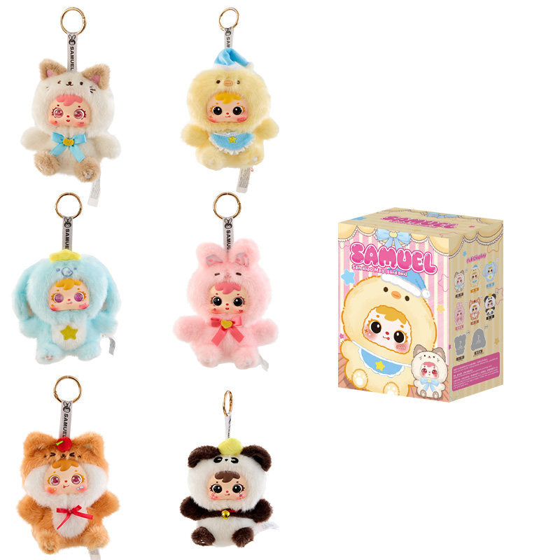 Samuel Cute Creature Theater Plush Blind Box, Kawaii Stuffed Keychain Backpack Charm, Collectible Doll Pendant Toy Gift for Girls