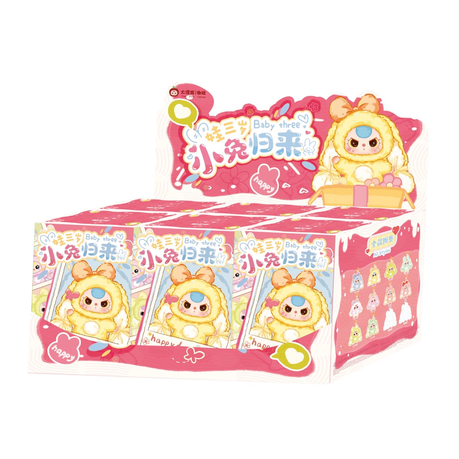 Baby Three Return of the Bunny Series Plush Blind Box Toy Cute Bag Charm Pendant Collectible Doll Gift for Girls