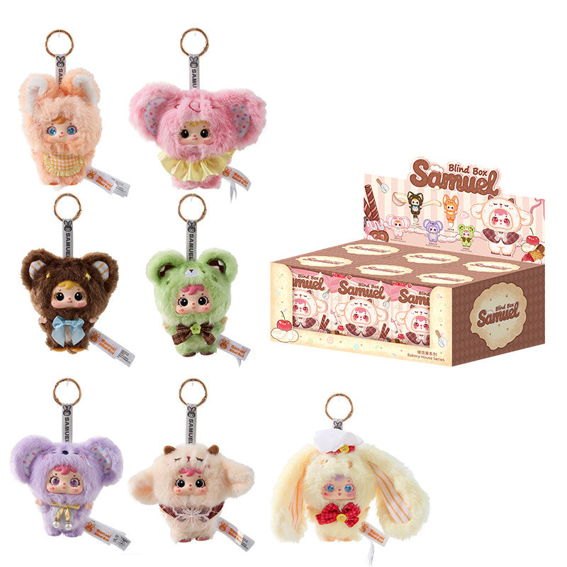 Samuel Bakery Plush Blind Box Keychain Collectible Toy Cute Doll Bag Pendant Gift for Girls