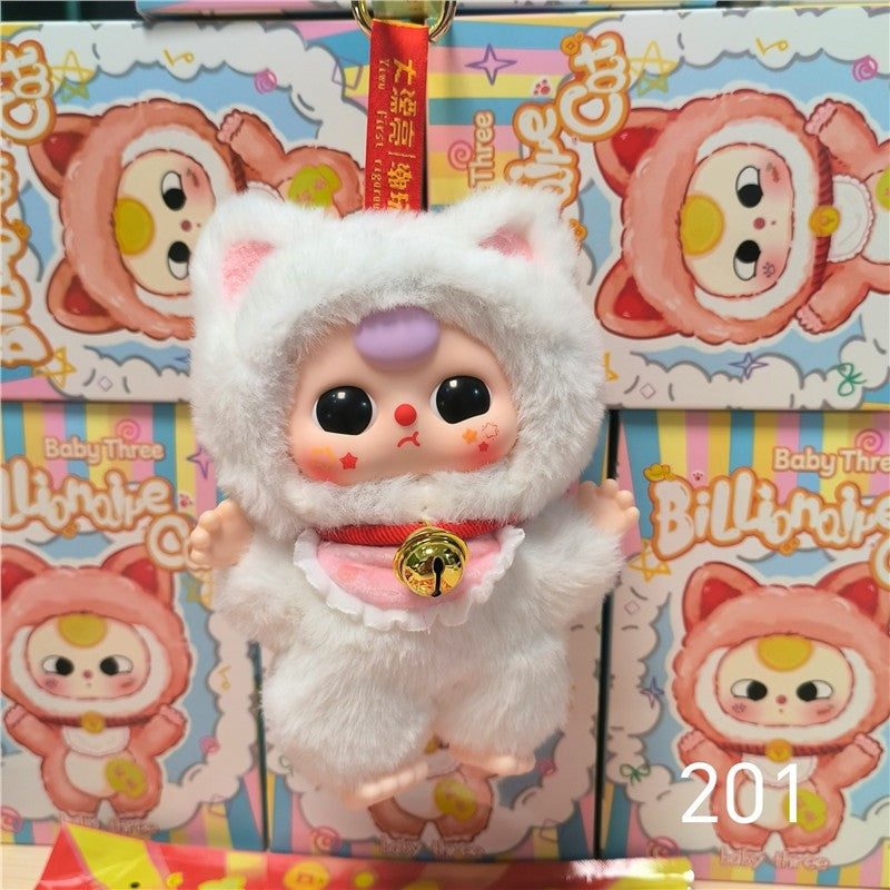 Baby Three Million Cat Plush Blind Box, Cute Collectible Designer Toy Figure, Adorable Bag Charm Keychain Gift