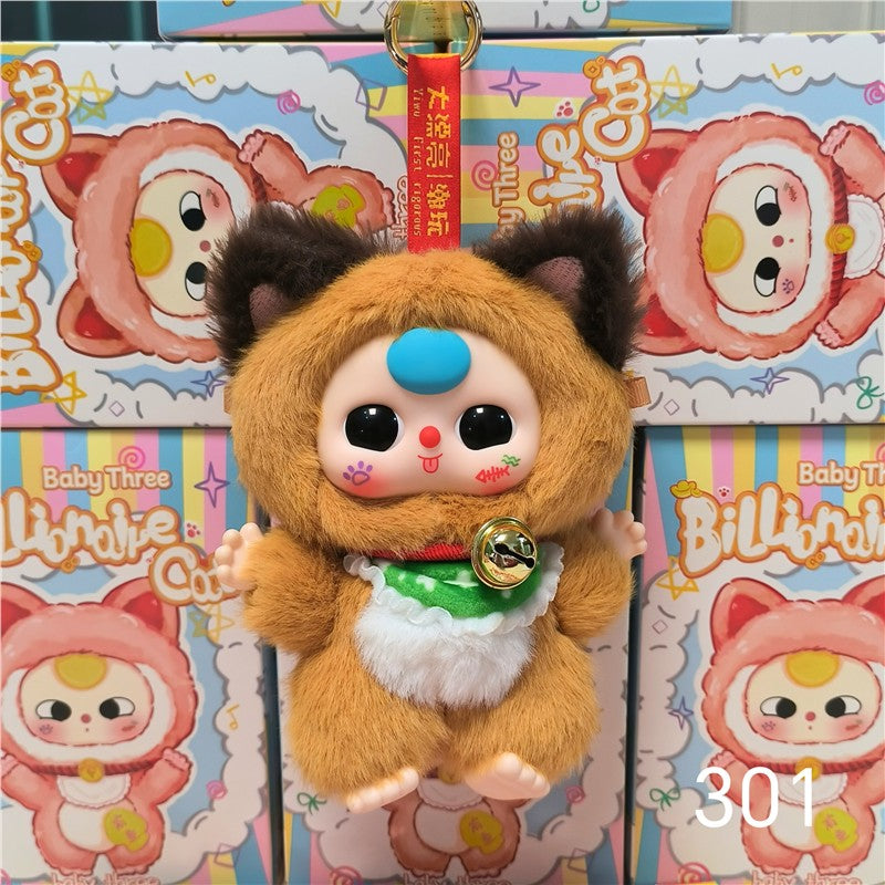Baby Three Million Cat Plush Blind Box, Cute Collectible Designer Toy Figure, Adorable Bag Charm Keychain Gift