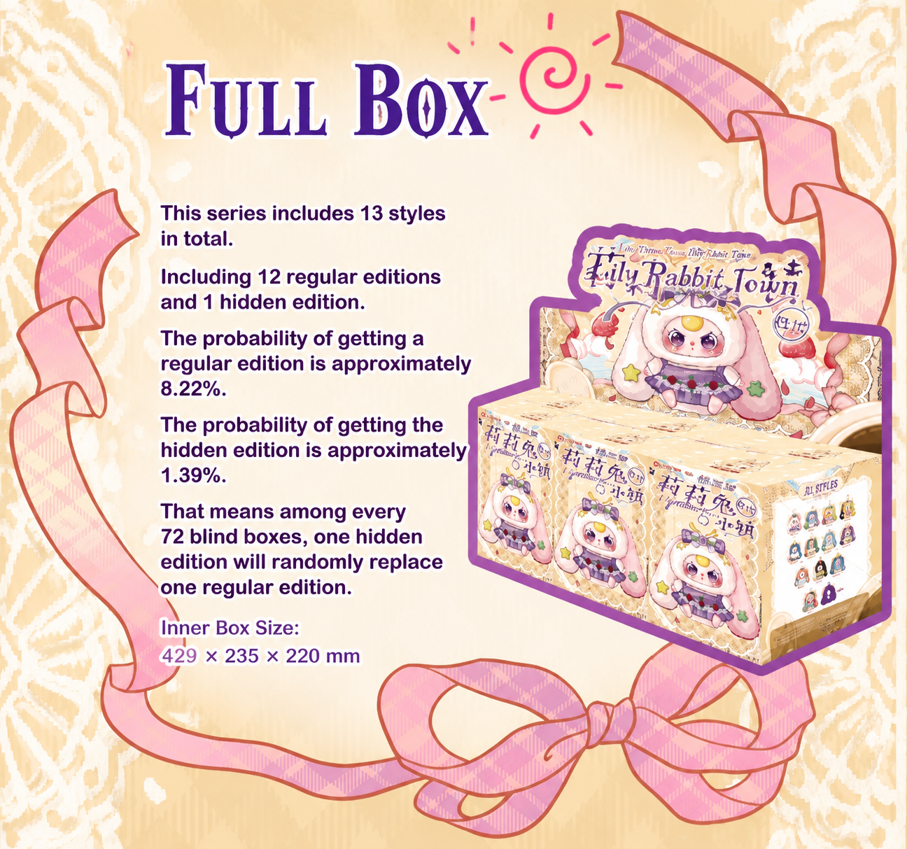 Baby Three Lily Rabbit Town Series 4 Plush Blind Box Collectible Figure New Arrival Cute Mystery Toy Doll