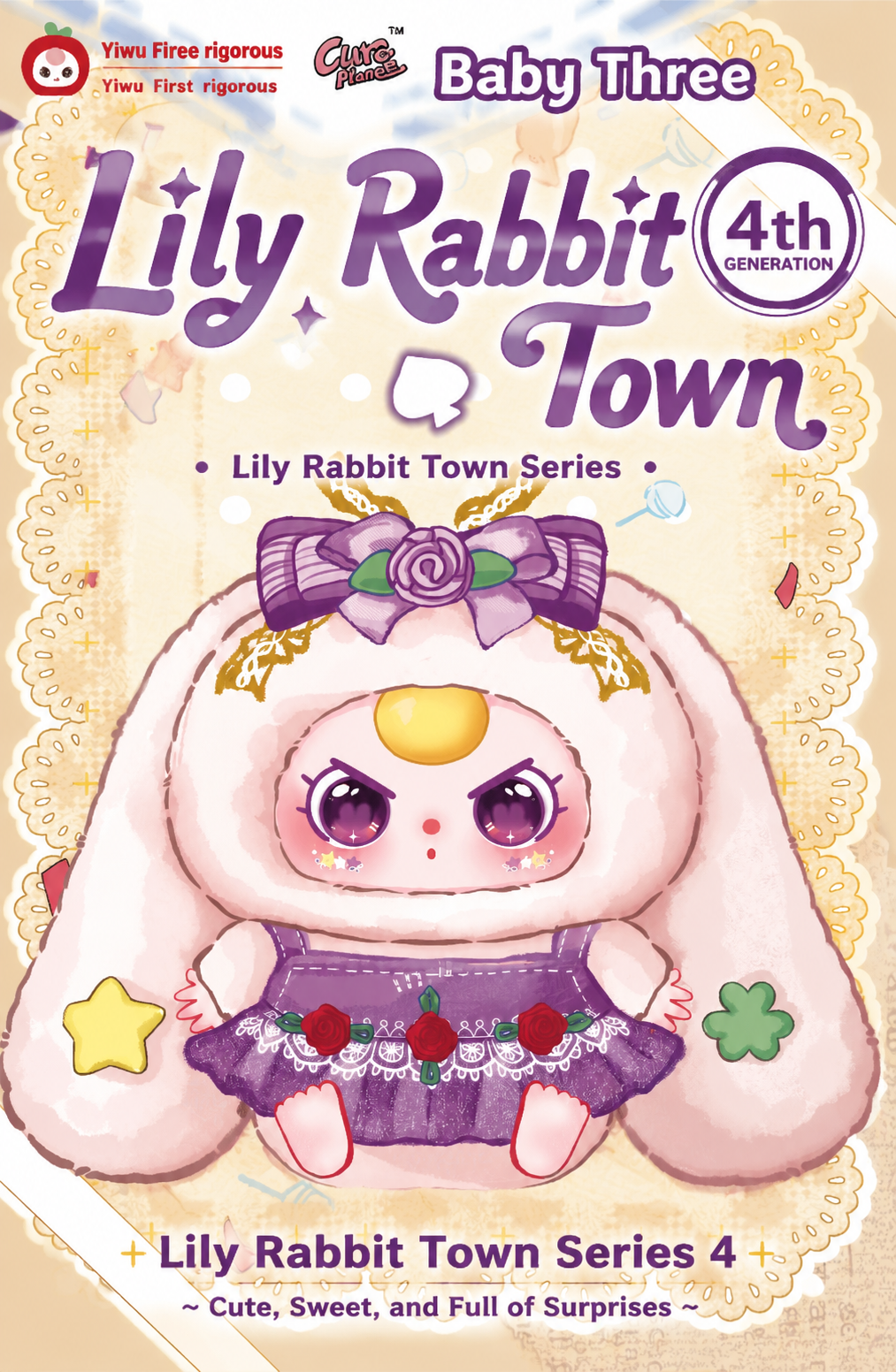 Baby Three Lily Rabbit Town Series 4 Plush Blind Box Collectible Figure New Arrival Cute Mystery Toy Doll