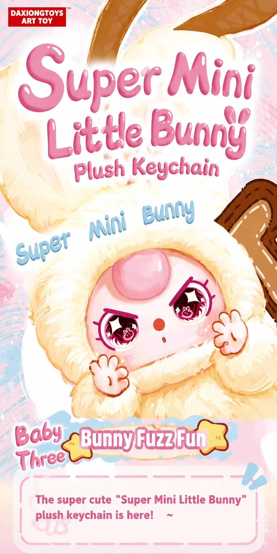 Baby Three Super Mini Bunny Plush Blind Box Keychain | Cute Mini Rabbit Collectible Toy